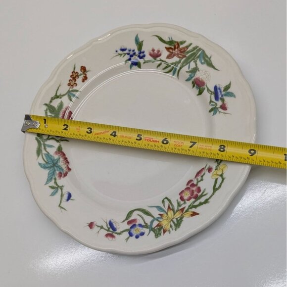 Syracuse China Bombay Restaurant Ware 9" Floral Plate Vintage Scalloped Edge USA - Picture 8 of 12